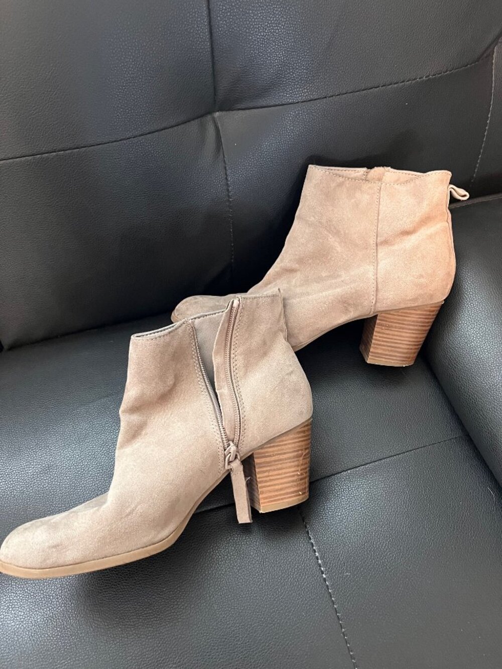 Tan Suede Ankle Boots - Size 9